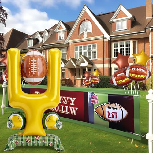 Football Goal Post Balloons, Huge Football Aluminum Foil Balloons for Birthday Baby Shower Super Bowl Sport Themed Rugby Party Tailgate Celebrations Decorations Supplies