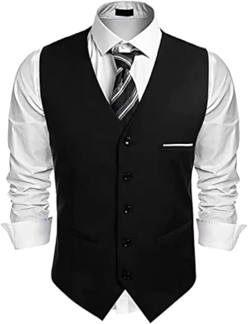 men,s business suit vest slim fit dress vest waistcoat