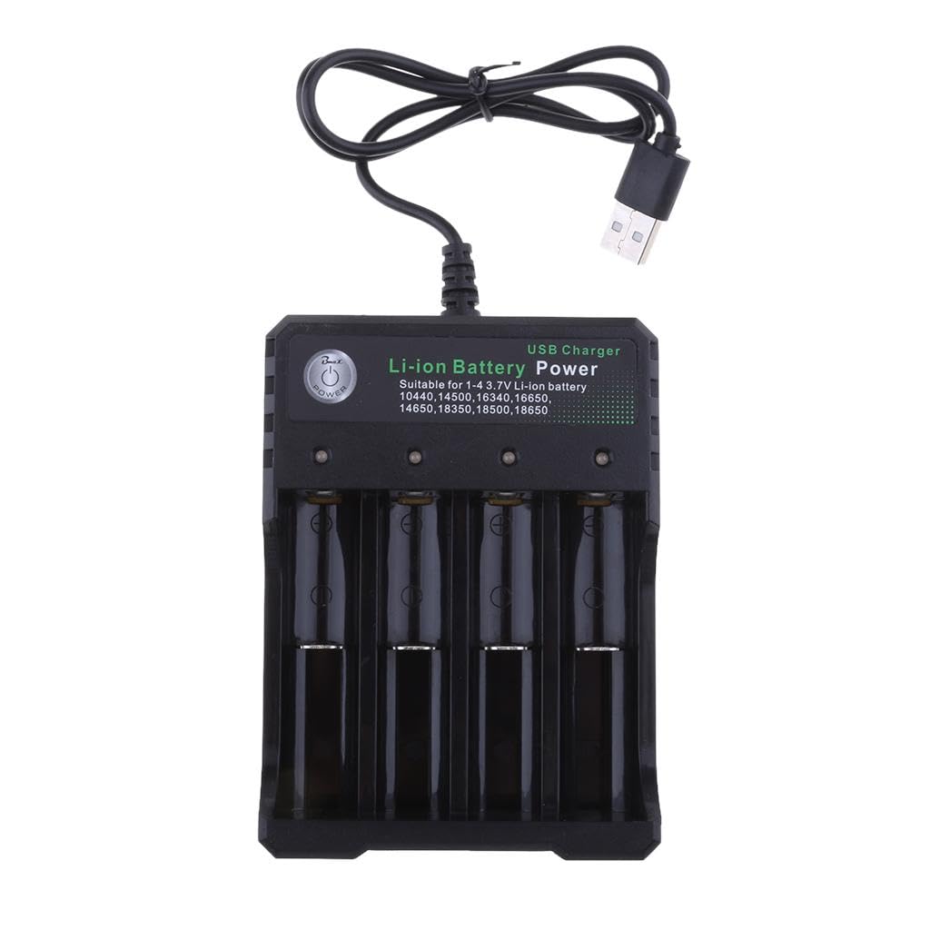 Ubervia® 18650 Battery Charger Universal 4 Bay Aa AAA C, Ni-Mh Ni-Cd and 10440 18650 26650 Etc. Li-Ion Lifepo4 Rechargeable Battery Charger with Led Display-image-44