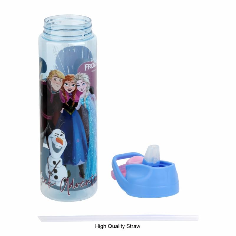 Image of SKI GLIDE Sipper Water Bottle 800 ML, for School, Sports, Trek, Travel | Teens and Kids of all age groups | 800 ML, Leakproof, Light Weight, Pop-up Sipper with Handle| Character Merchandise | Frozen