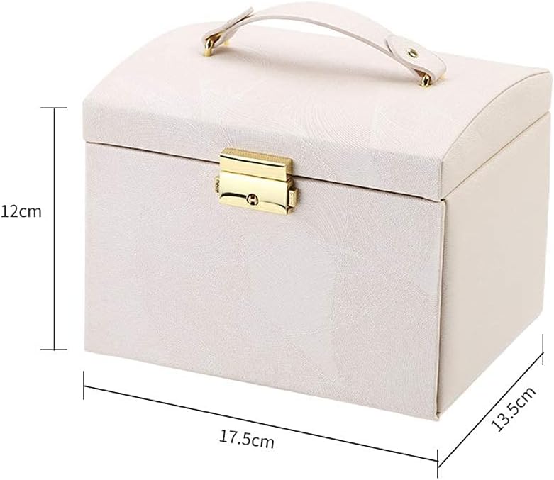Jewelry Box Jewelry Box Earrings Earrings Storage Box Storage Finishing Box Desktop Large-Capacity Jewelry Storage Box Female jewlwey Organizer Container (Color : Nude Pink) image 2