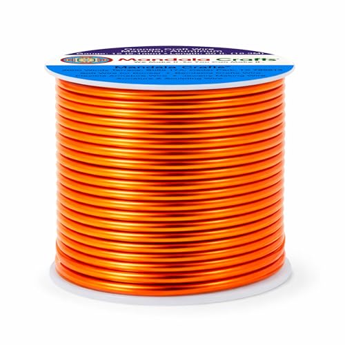Image of Mandala Crafts 12 Gauge Orange Anodized Aluminum Craft Wire, 60 FT | Colored, Flexible, Bendable, for Bonsai, Armature, Sculpting, Wire Wrapping, Jewelry Making, Weather & Tarnish Resistant
