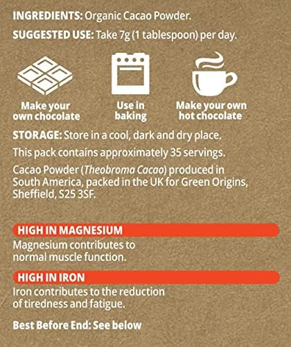 Green Origins Organic Cacao Powder 250g