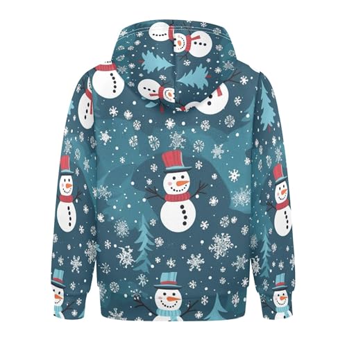 Kids Hoodies Sweaters Christmas Snowman Hooded Sweatshirts with Big Pockets for Boys Girls B04000332