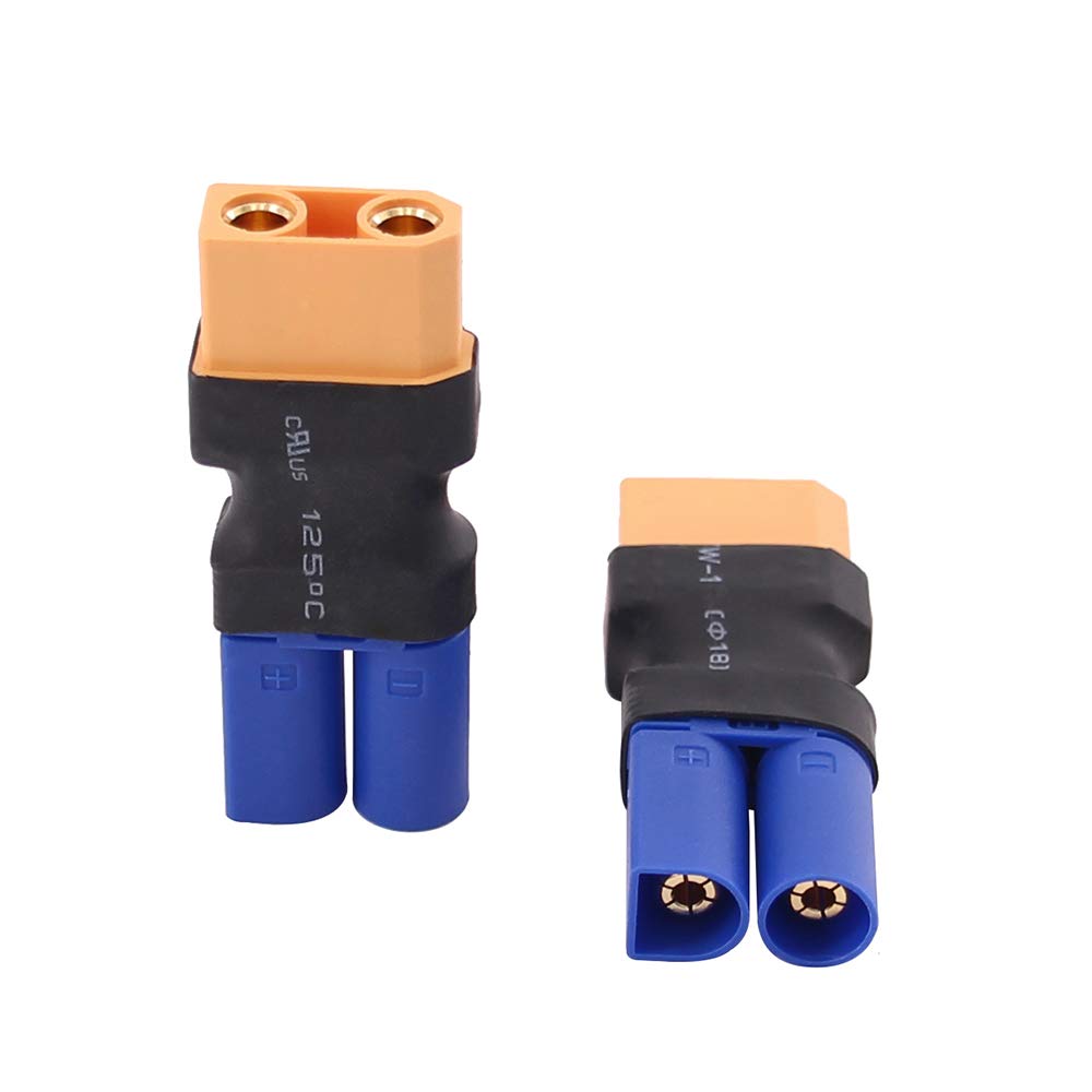 2 pezzi maschio XT90 a femmina EC5 connettore Adattatore con 14awg 2