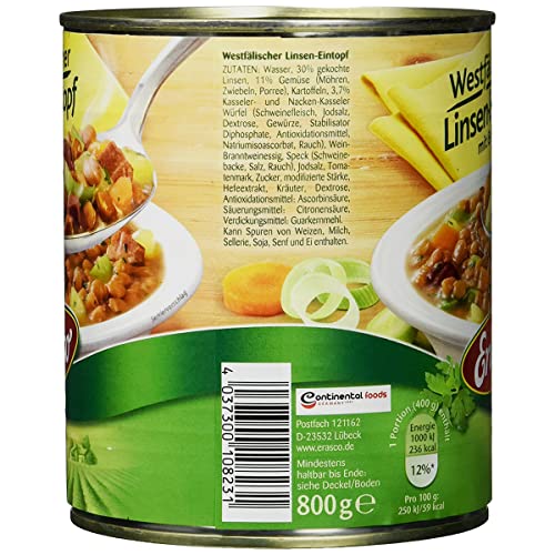 Erasco Westfälischer Linsen Eintopf mit Essig verfeinert 800g 3er Pack – Bild 4
