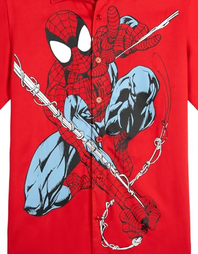 Image of Marvel Spider-Man Matching Family Hawaiian Short Sleeve Button Down Shirt