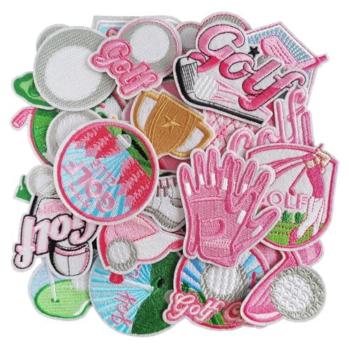 25Pcs Golf Iron-On Patches for Sportswear, Jeans, Hats, Bags