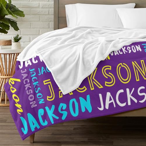 Personalized Name Blanket Customized Baby Blankets for Girls Boys Adults Monogrammed Blankets and Throws Christmas Birthday Mothers Fathers Valentines Day Gift