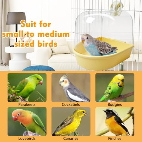 Image of kathson Bird Bath for Cage Budgie Bath Parakeet Shower Bird Cage Accessories for Budgie Cockatiel Lovebird and Other Small and Medium-Sized Birds