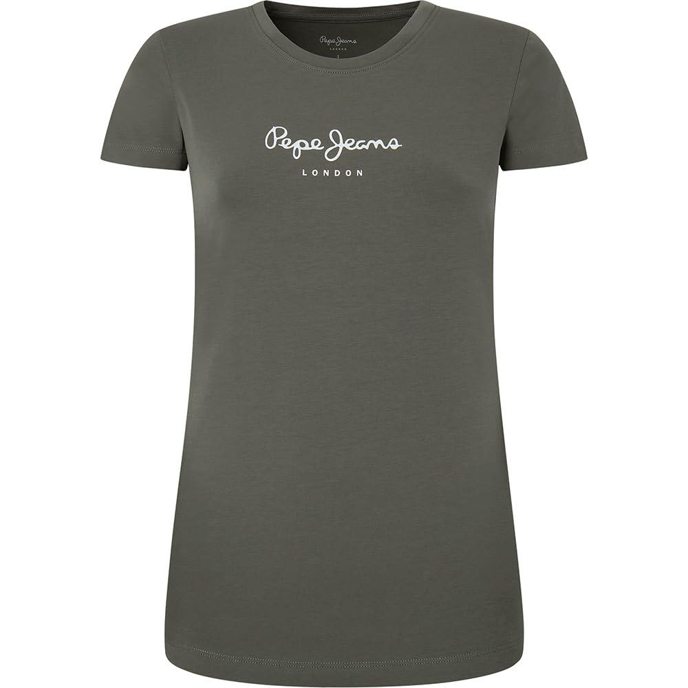 Pepe Jeans Women's New Virginia Ss N T-Shirt, Green (Olivine Green), L