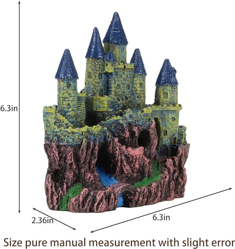 Image of Ancient Castle Fish Tank Aquarium Accessories Fish Hide House Beautiful Aquarium Decoration Ornament for Natural Looking Resin (Size:23 Cm X 9 Cm X 26 Cm)