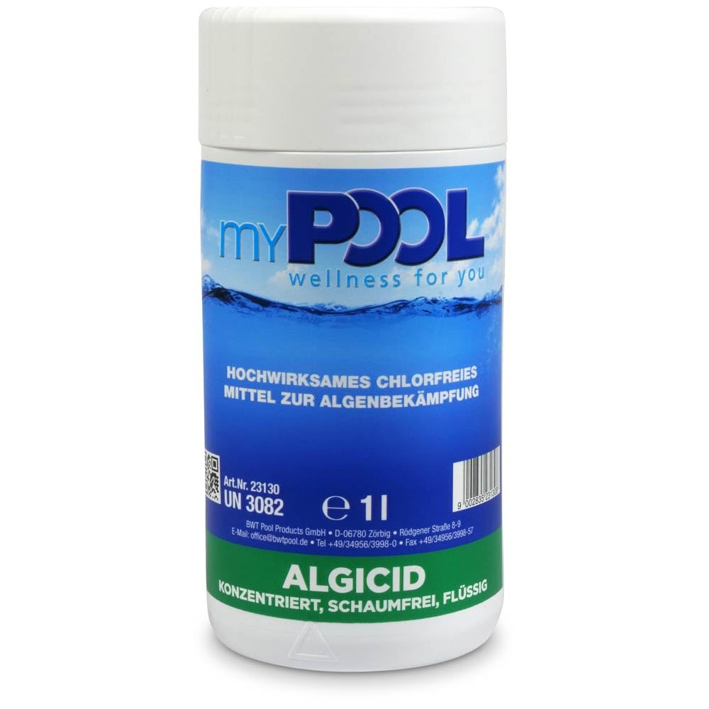 myPOOL Wasserpflege Set - 6-teiliges Starter Set auf Chlorbasis - pH Plus pH Minus Chlorgranulat Langzeittabletten Algenschutz und Dosierschwimmer - Optimal geeignet für Pools ab 15.000 l Volumen