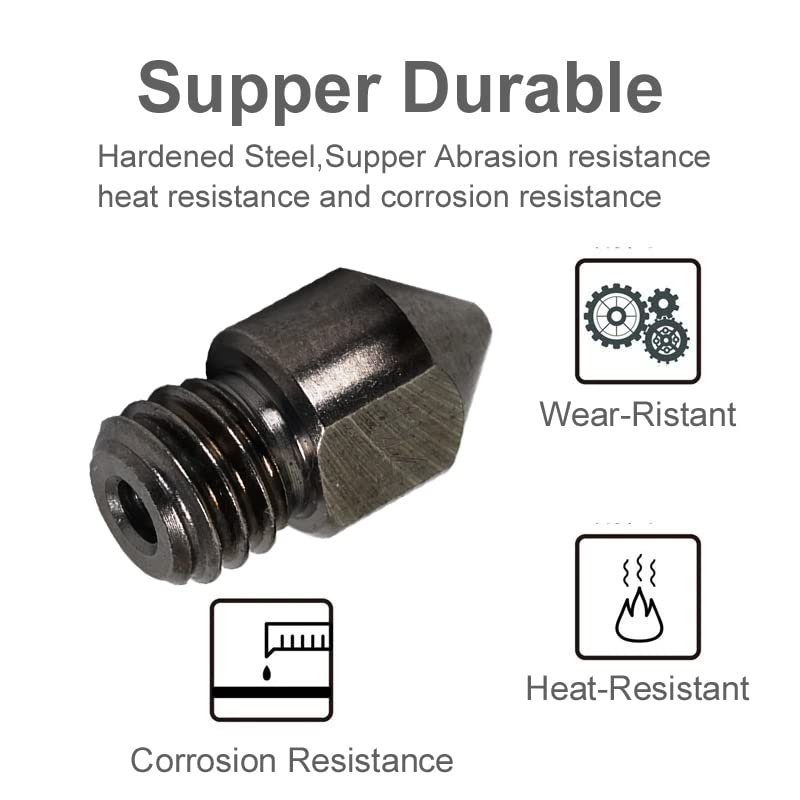 review 5PCS / 10PCS 0.2~1.0mm 1.75MM M6 MK8 3D Printer Hardened Steel Nozzle for Makerbot Creality Ender 3 V2 CR-10 Anet A8 A8Plus (0.3mm, 10)