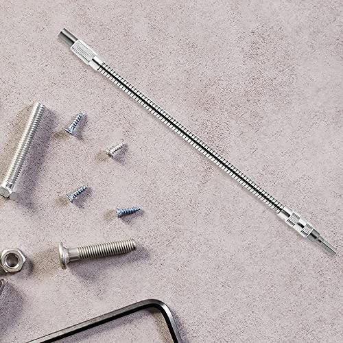 Flexible Drill Bit Extension, 1/4 Inch Cable Flexible Shaft Extension Bar Ratchet, Flexible Extension Drill Bit Holder For Screwdriver (11.8 Inch Length) #TOP6