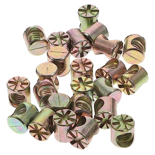 MUCKLILY 3sets Nut Set for Murphy Bed Hardware DIY Slotted Barrel Nuts Replacement Parts for Beds Chairs 20pcs*3