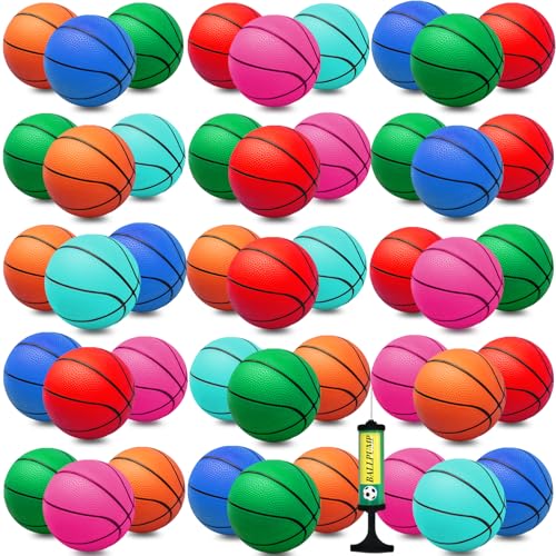 Oleitodh 30Pcs 7 Mini Basketball Balls Bulk PVC Small Basketballs for Over The Door Basketball Hoop Games Party Favors Indoor Outdoor Play Adults Kids Pool Beach Colorful
