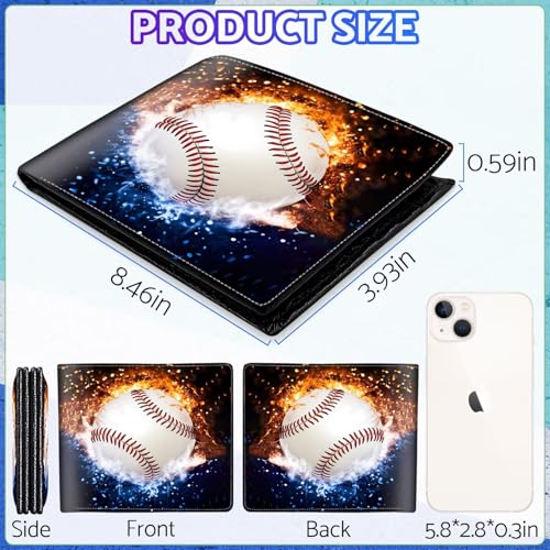 Image of Boys Wallet for Kids, Cool Kids Wallet for Boys Ages 8-10 9-12 11-15, Funny Baseball Leather Bifold Rfid Blocking, Coin Pocket Id Window for Teen Men Youth Guys Birthday Christmas Gifts