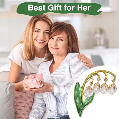 Image of Rhinestone Flower Brooch 18K Gold Plated Flower Floral Brooch Elegant Pearl Lapel Pin Costume Jewelry Thanksgiving Day Birthday Wedding Gifts for Mom Wife