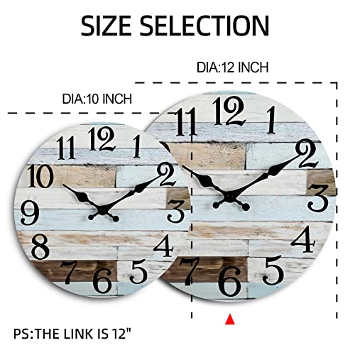 Kecyet Wall Clock 12 Inch Rustic Wall Clocks For Kitchen, Bathroom - Silent Non-Ticking Country Quartz Clock Decorative For Living Room, Home, Dining Room #TOP2