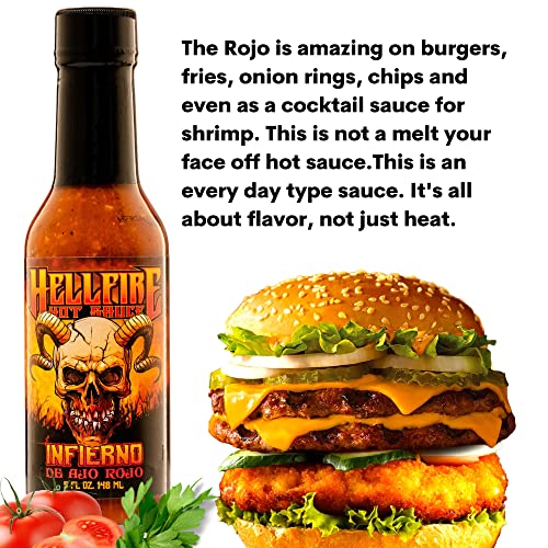 Hellfire Hot Sauce Infierno De Ajo Rojo - Gourmet Red Salsa Hot Sauce With Garlic And Carolina Reaper Peppers, 5 Oz. #TOP1