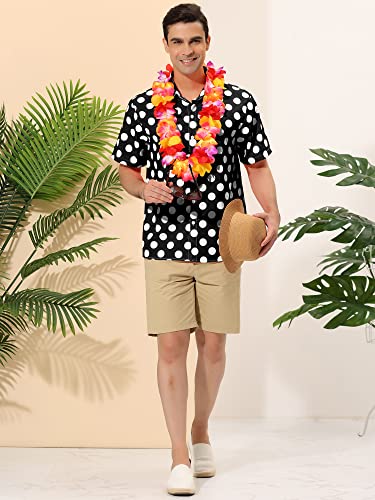 Lars Amadeus Men's Summer Polka Dots Shirt Button Down Short Sleeves Pattern Hawaiian Shirts3