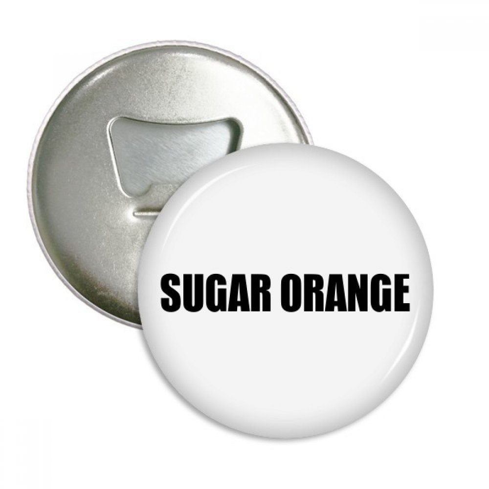 Bouton d'insigne aimanté orange fruit avec ouvre-bouteille rond argent pour cadeau original