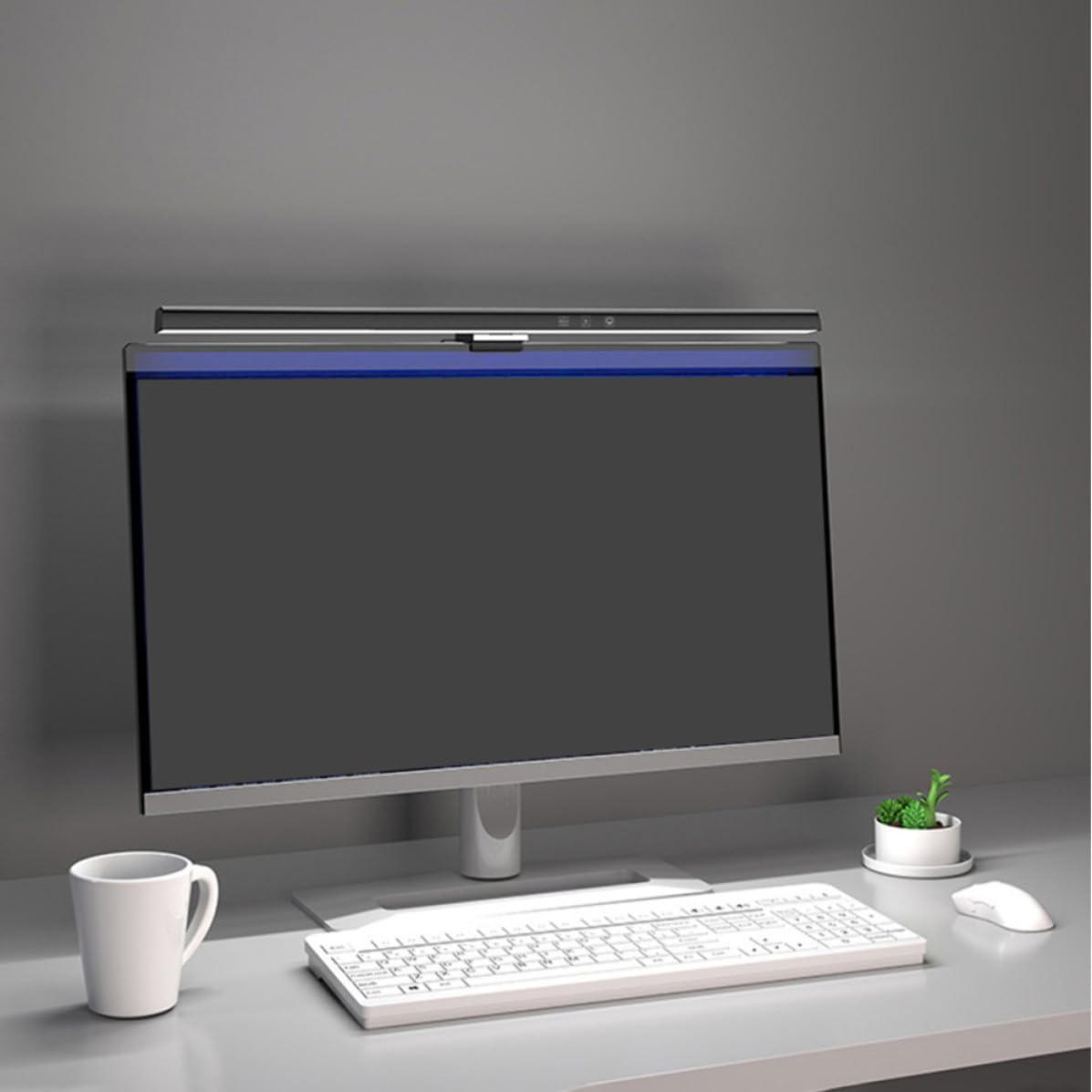 SHERCHPRY Lámpara LED Protección Ocular Material Abs y Aleación de Aluminio Luz Asimétrica Ajustable para Monitor de Computadora Portátil Adecuado para Uso en Escritorio
