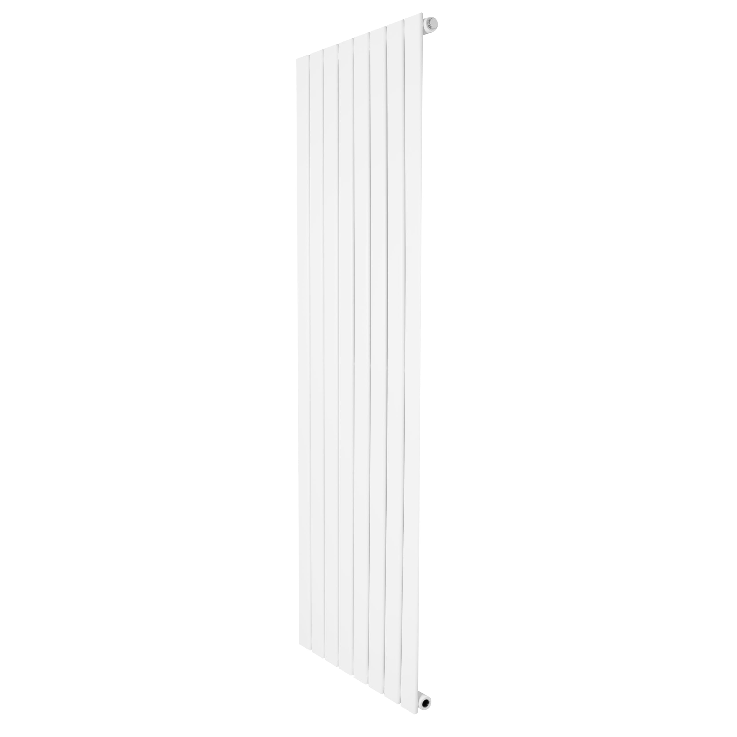 Flat Single Column Radiator 1600mm x 560mm Modern Designer Single Panel Central Heating Heater Gloss White Carbon Steel Vertical Kitchen Living Room FREE Cleaning Brush Fixing Kit & Brackets