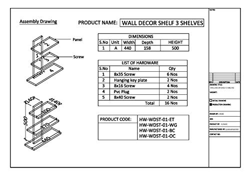 Image of TRUEBOND Wall Decor Shelf /Rack Set of 3 Shelve (3, Eco Teak)