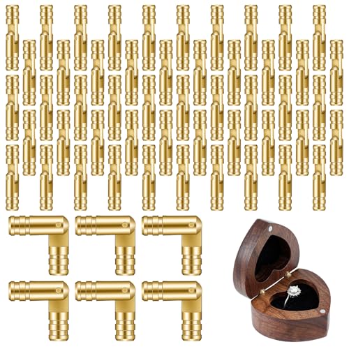 LIQWEI 50Pcs Barrel Hinge, Barrel Hinges for Wooden Boxes, Brass Hidden Cylinder Hinges Invisible Hinge for Jewelry Box Cabinet Door Small Woodworking Projects