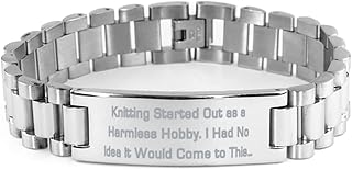 Knitting Started Out as a Harmless Hobby. I Had Knitting Ladder Bracelet, Epic Knitting Gifts, Engraved Bracelet for Friends, Gift Ideas, Knitting Patterns, Knitwear, Handmade Gifts, DIY
