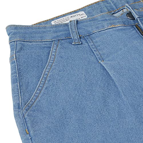 Image of KOTTY Women's High Rise Cotton Lycra Blend Ankle Length Relaxed Fit Jeans