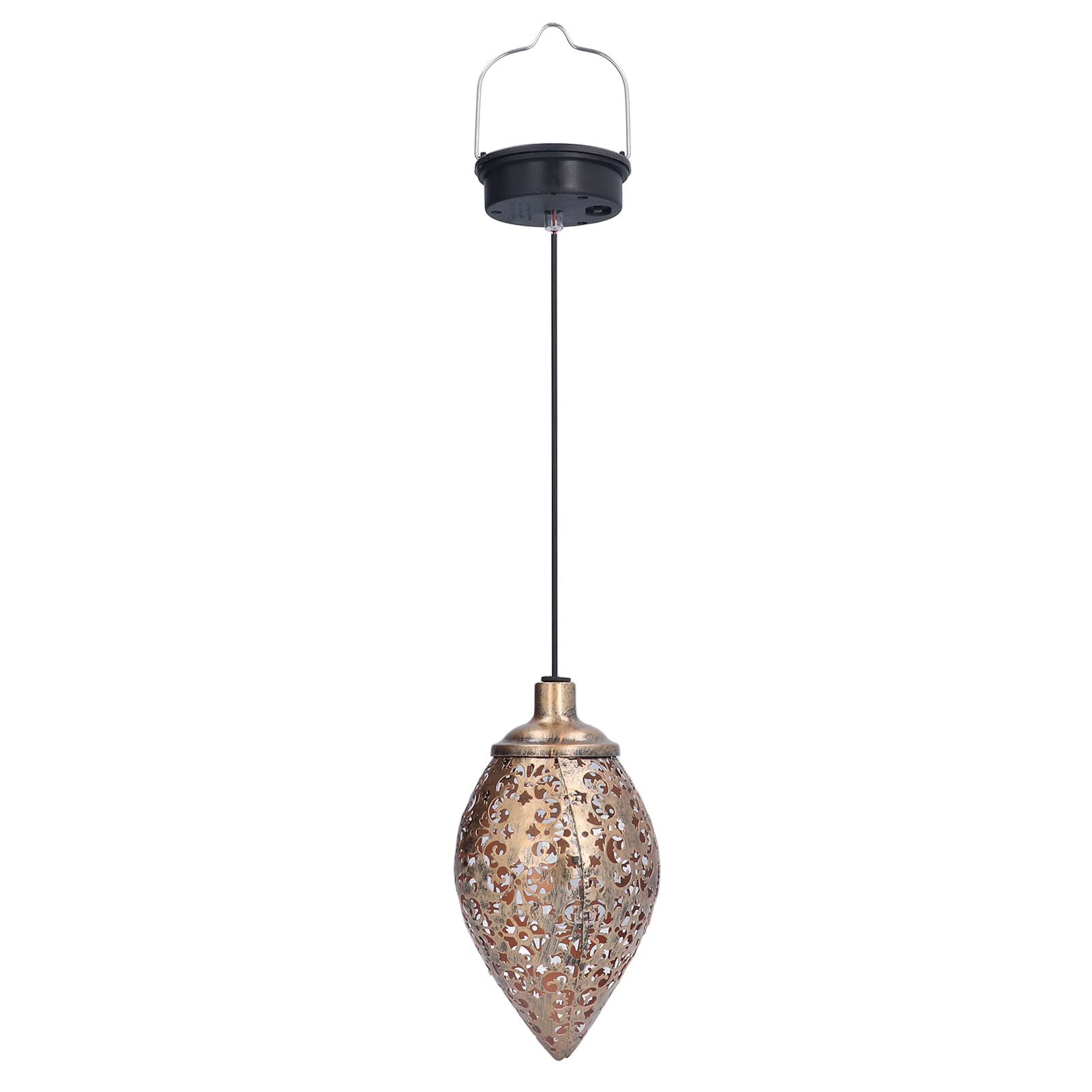NOENNULL Solar Wrought Iron Projection Lamp with Unique Design for Outdoor Use, Rainproof Solar Water Drop Chandelier for Garden Decoration