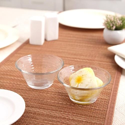 Image of WRINGO Glass Bowl for Kitchen Prep, Dessert, Dips, and Candy Dishes, Cake, Snack Bowl Set of 6 Or Nut Bowl and Microwave Safe Clear Glass Bowls for Mixing, Storing Size 4.5 Inch