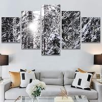 SIGNWIN 5 Panel Canvas Wall Art Expressive Landscape for Home Decorations Ready to Hang - 60