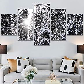 SIGNWIN 5 Panel Canvas Wall Art Expressive Landscape...
