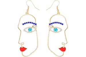 Abstract Face Dangle Earrings: An Abstract Masterpiece