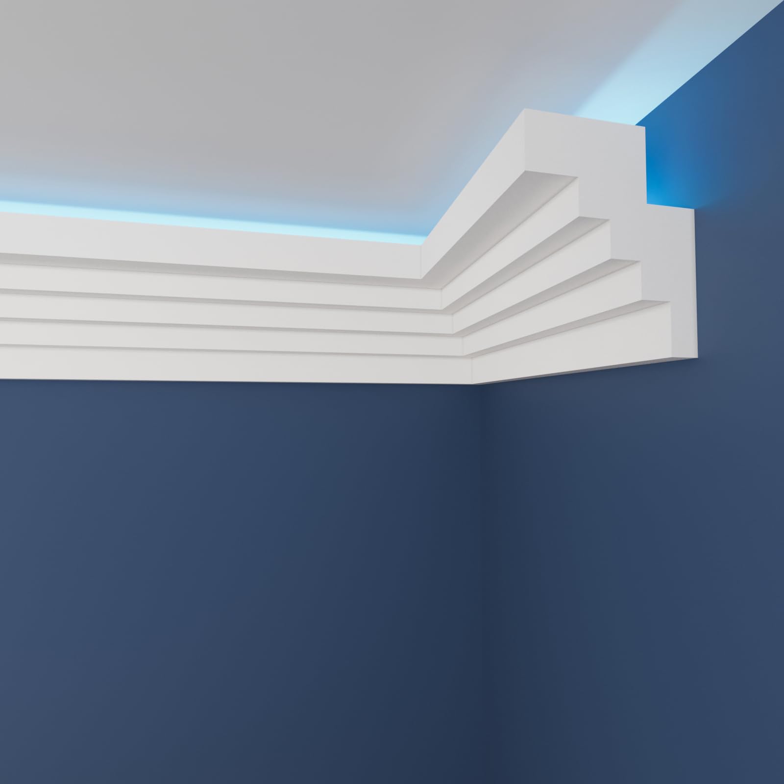 WOLDECOR Modern LED Ceiling Coving Cornice–Stylish XPS Lightweight Moulding Trim,Easy DIY Installation,Durable Decorative Coving for Walls and Ceilings with LED Lights (WLZ40, 6 Meters) — image 1
