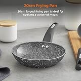 Tower Cerastone T81222 Forged Frying Pan with Non-Stick Coating and Soft Touch Handles, Graphite, 20 cm - Image 3