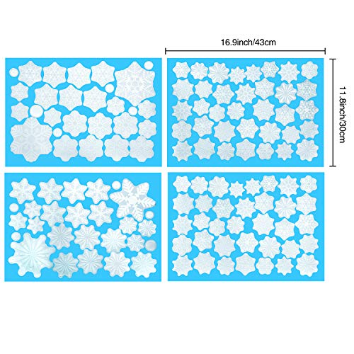 Gejoy Christmas Snowflake Window Clings Stickers White Snowflakes Static Clings Decal for Christmas Holiday New Years Winter Party Decoration, 10 Sheets Totally (Style Set 1)