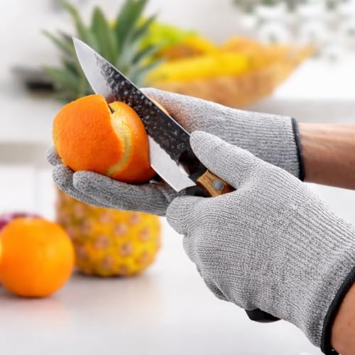 Image of Hand Forged Boning Chef Knife with Leather Sheath, Pocket Knife Sharpener, Cut Resistant Hand Gloves, Japanese Knife, Ultra Sharp High Carbon Kitchen Knive Cooking Gifts,Chopping,Cooking