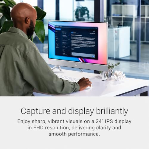 Image of Dell 24 Inch Touchscreen All-in-One Business Desktop PC - Intel Ultra 7 355, 64GB DDR5, 2TB SSD, 23.8 inch FHD 99% sRGB 300 Nits Display, Dolby Atmos, Wi-Fi 7, 2 HDMI, Windows 11 Pro, Pen Support