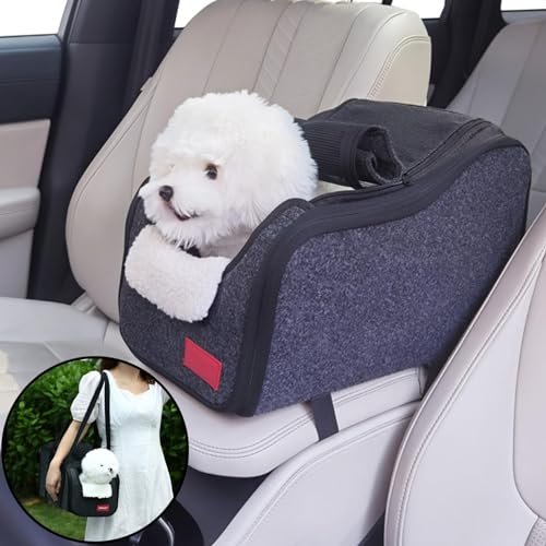 LYXLBX Autositz Hund Mittelkonsole Für Kleine Hunde,Für Kleine Hunde Und Katzen, Luxus-Autositz Für Mittelkonsole Waschbarer Hundesitz Auto Hundebett Hundetasche Hundekorb Für Katzen Hunde Bis 7 Kg