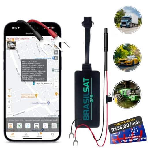 Brasilsat GPS – Rastreador GPS Veicular Com Aplicativo em Tempo Real No Celular E Instalação Rapida na bateria do carro.