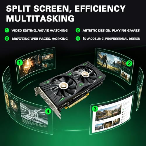 Image of SURALLOW RX 580 Graphics Card 8GB 2048SP, GDDR5, 256 Bit, Pc Gaming Video Card, 3*DP, HDMI, PCI Express 3.0 with Freeze Fan Stop for Desktop Computer GPU for Gaming PC