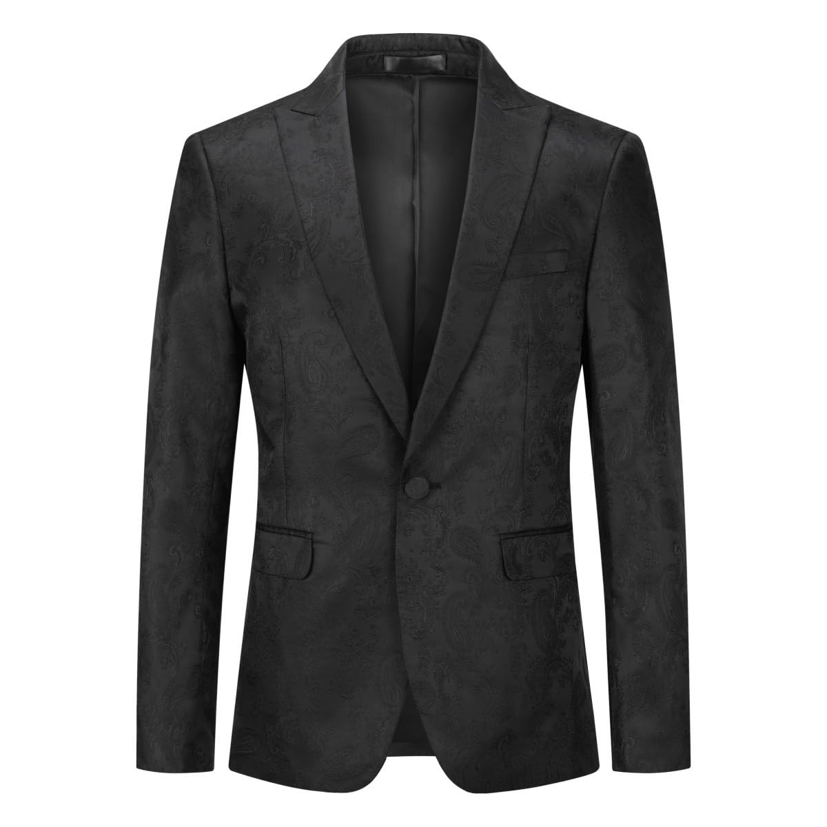 Allthemen Męska żakardowa marynarka Paisley elegancka luksusowa kurtka, 1 guzik Slim Fit Smoking na wesele z kieszeniami