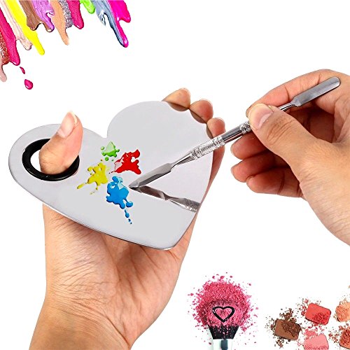 NEW Heart Shape Makeup Palette Spatula Fashion Stainless Steel Pallet Makeup Artist Tools for Blending Cosmetic Foundation Shades Kit