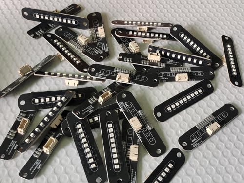 Pack de 5 tiras LED rígidas RGB 12V 3W 0.79x3.34in aluminio miniatura 3