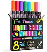 Timart Liquid Chalk Markers, Bold Wet & Dry Erase Marker Pens for Chalkboards, Signs, Blackboards...